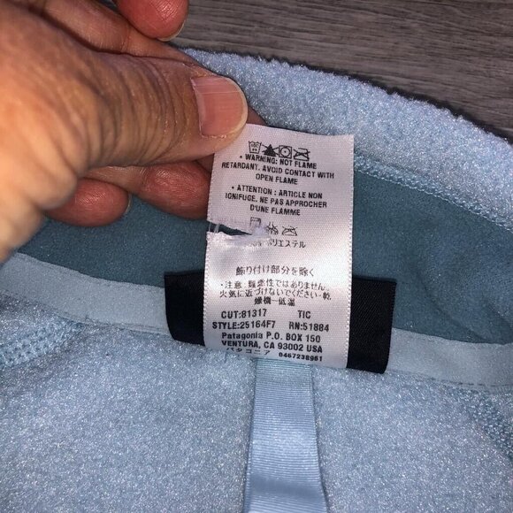 Patagonia Synchilla Women Medium Fleece Vest Sweater Blue Full Zip Outdoor 25164 - Picture 4 of 6